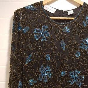 Black & Blue Laurence Kazar Top